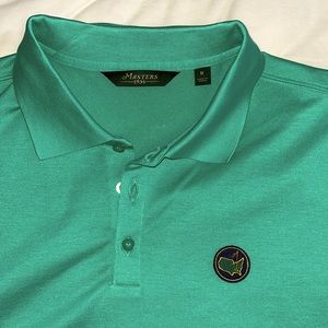 Masters 1934 turquoise polo with Berckmans Place logo
